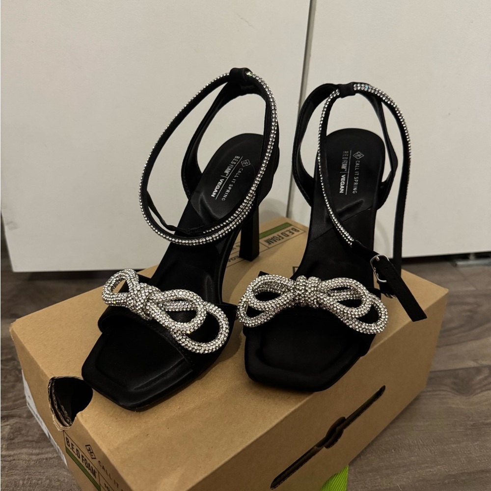 Elegant Black and Silver Women's Heels